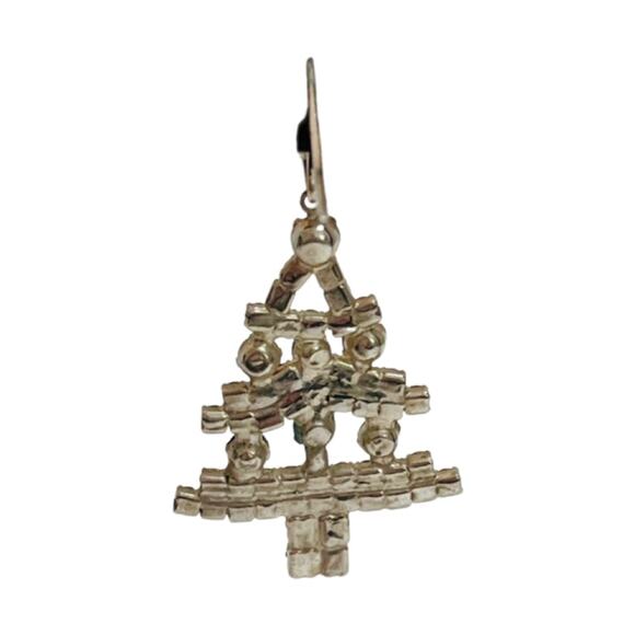 Christmas Tree Earrings Silver Gold Crystals Bundle Lot 3 Pairs Festive Holiday - Picture 9 of 11